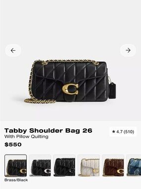 Coach Tabby Shoulder Bag 26 in Black with Gold Hardware